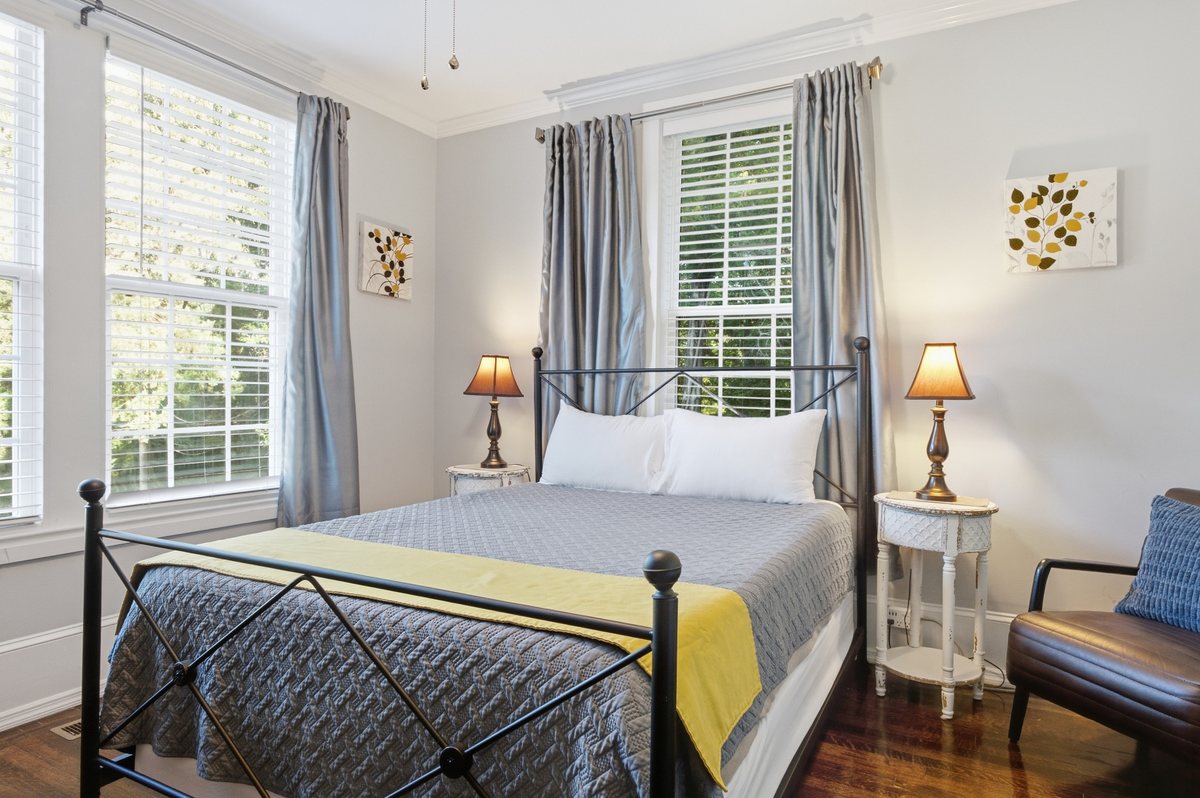 Bedroom with iron bed