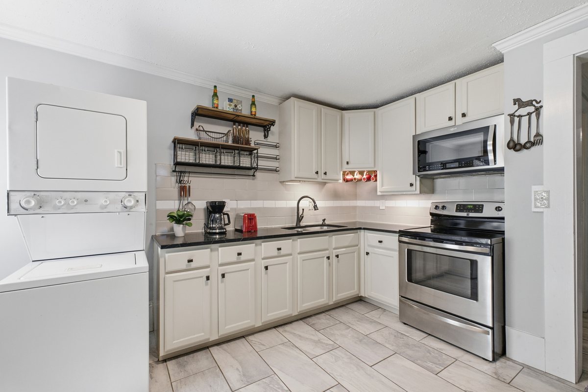 Kitchen with in-unit laundry